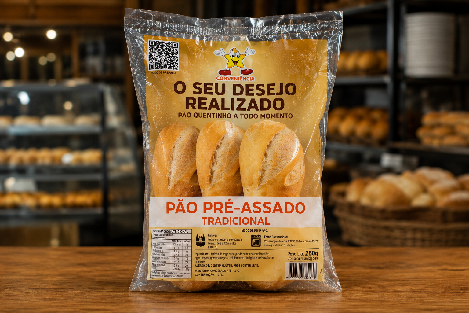 Pão francês tradicional dourado